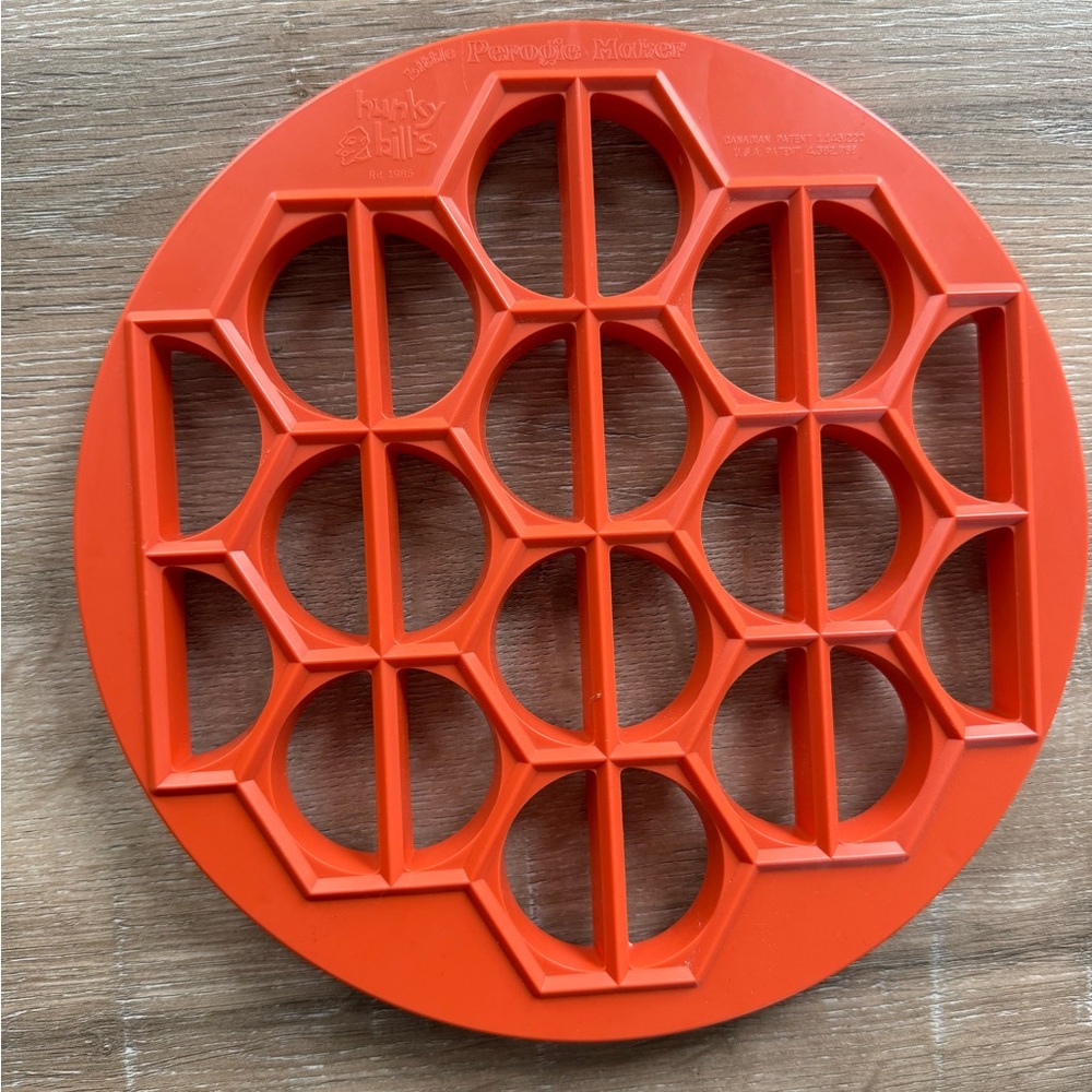 Hunky Bills Bright Orange Multi-Dumpling/Pierogi mold- Small